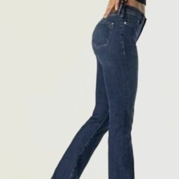 Mavi Jean 136 Molly Flare Y2K Boho Low Rise Button Fly Dark Wash Size 28 - Picture 1 of 16